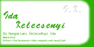 ida kelecsenyi business card